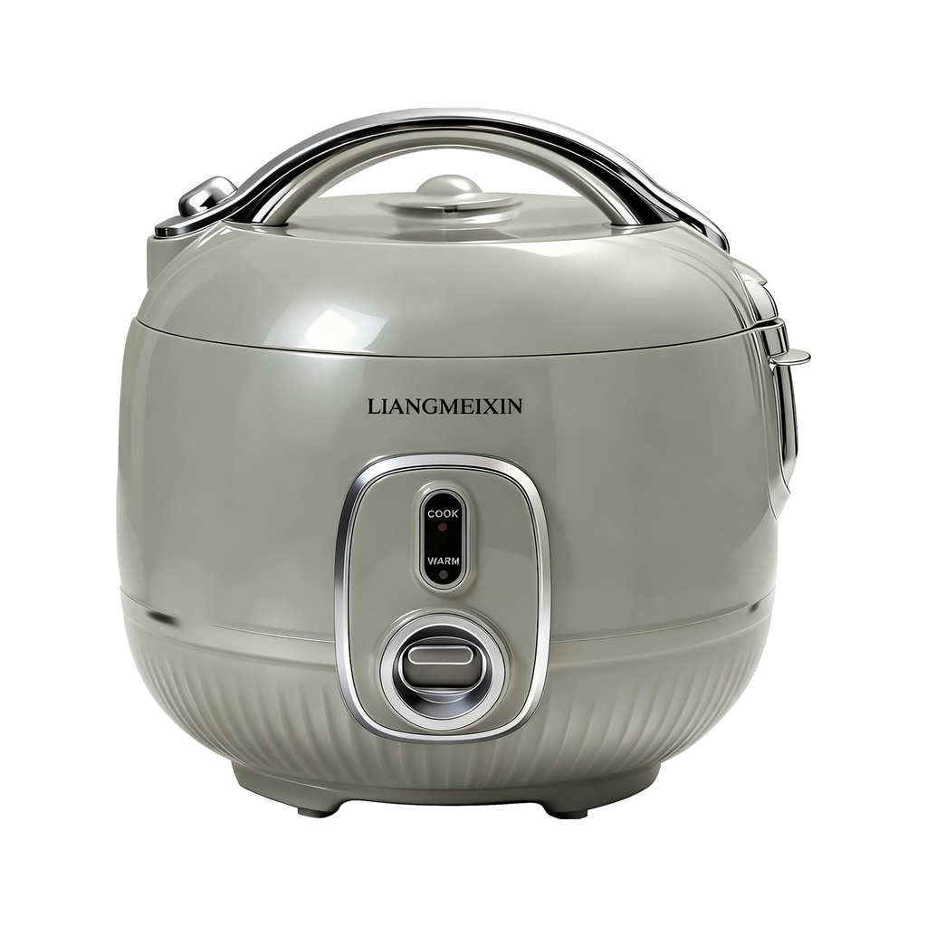 Mini Rice Cooker, 0.8L Portable Non-Stick Small Travel Cooker, 4-Cup (Uncooked)/8-Cup (Cooked)