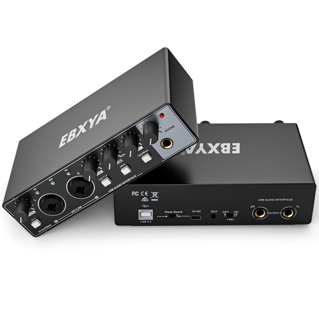 USB Audio Interface for PC,Computer Audio Interface for Recording Music 24Bit/196kHz