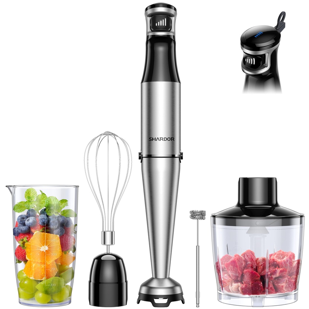 Hand Blender,5 In 1 Hand Blenders For Kitchen,power 1100w,20-Speed & Turbo Stick Blender,Scr