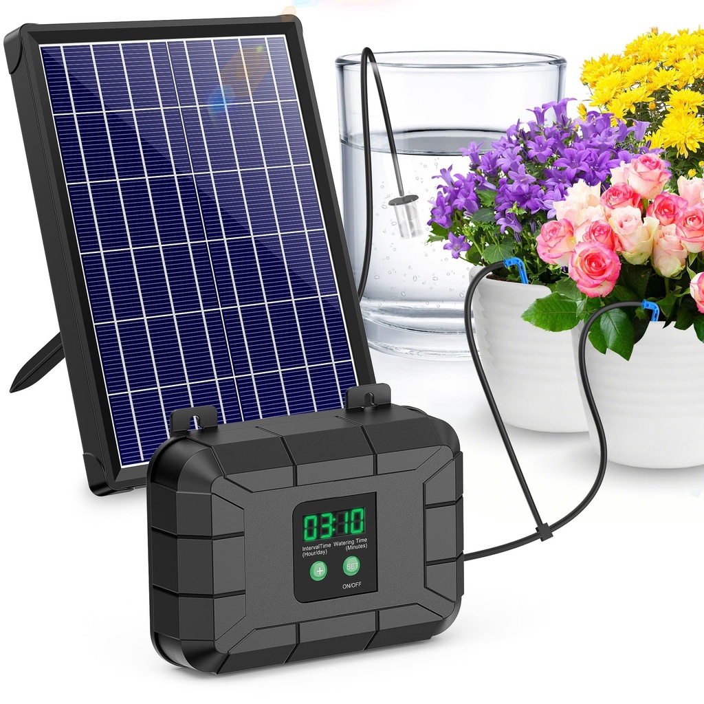Biling Solar Drip Irrigation Kit 15M 8W 900ml/min Solar Plant Automatic Garden Watering System