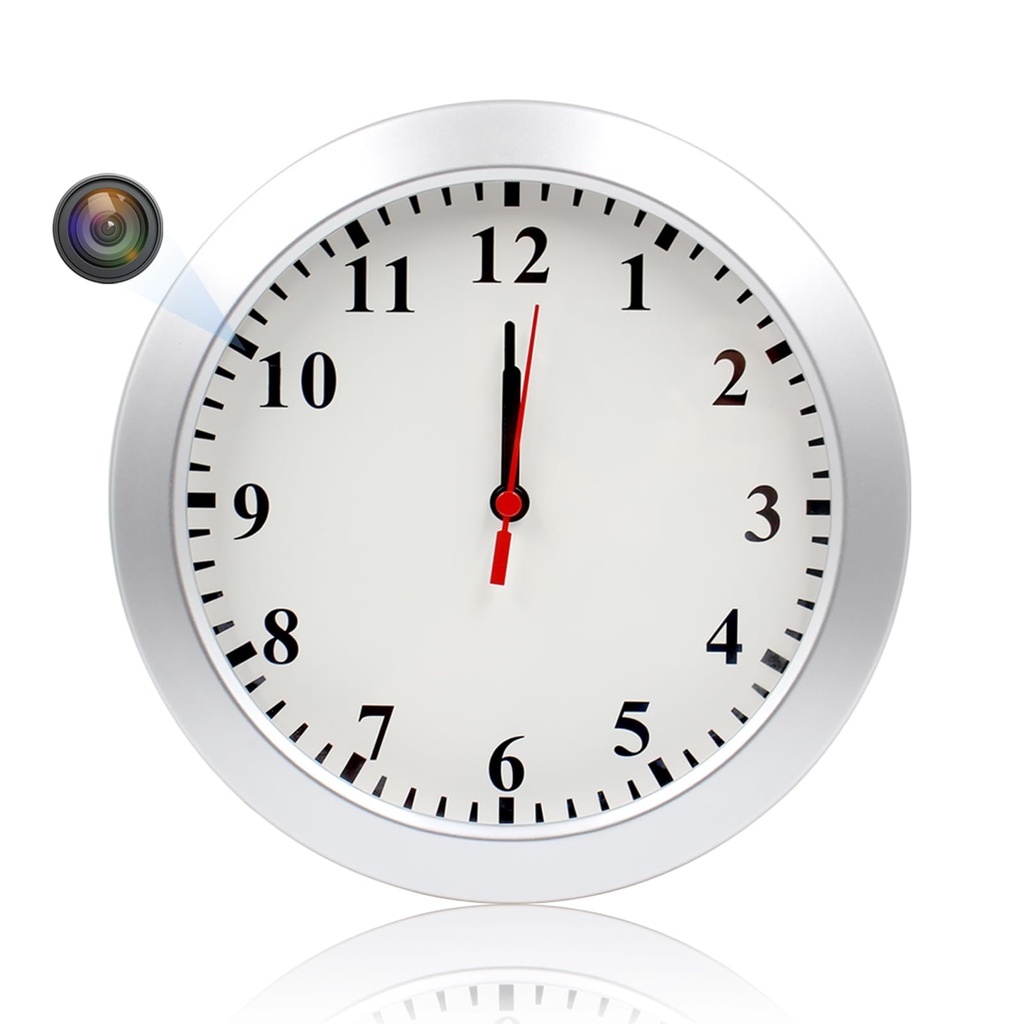 HJZJGG Spy Camera Wall Clock, HD1080P Video Recorder Security Hidden Cameras Nanny Cam