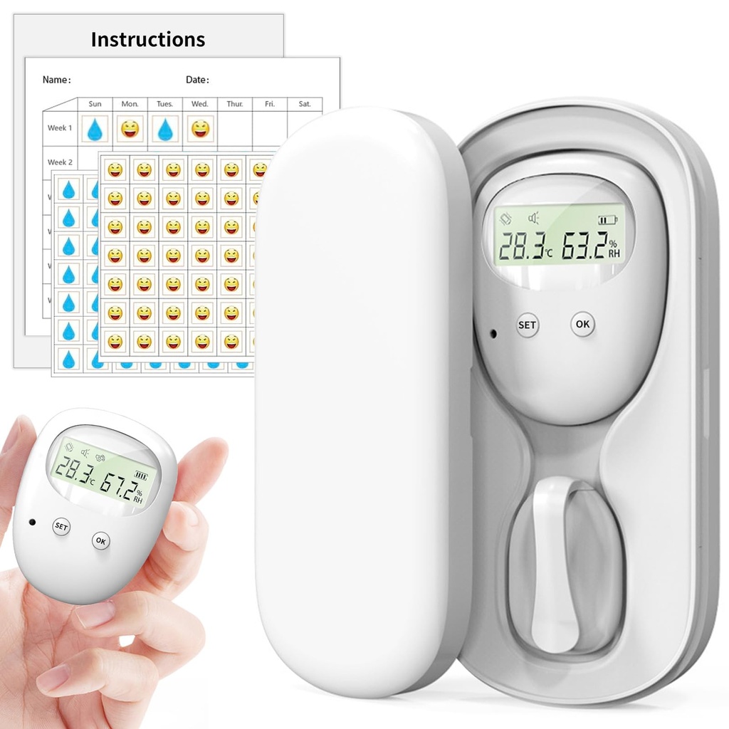 Wireless Bed Wetting Alarm Children with Display Screen Ã¢Â€Â“ 3 Alert Modes for Effective M