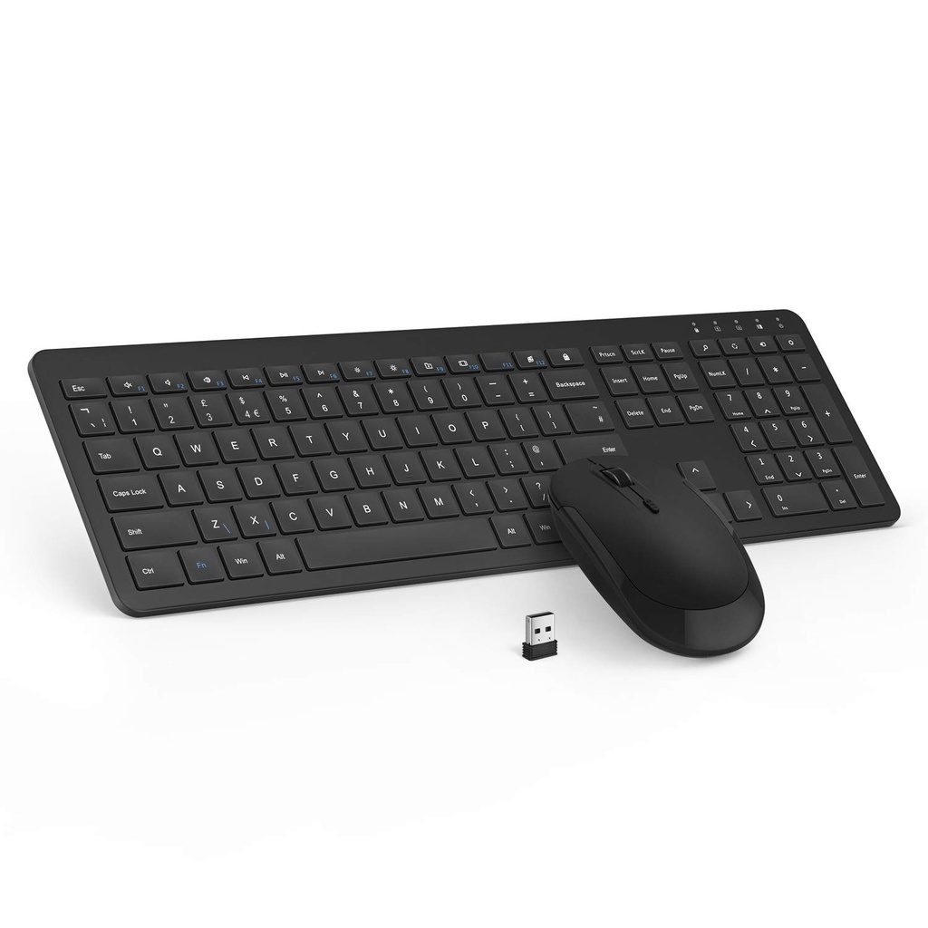 seenda Wireless Keyboard and Mouse Set, SK38 Ultra Slim Quiet USB Wireless Keyboard and Mouse