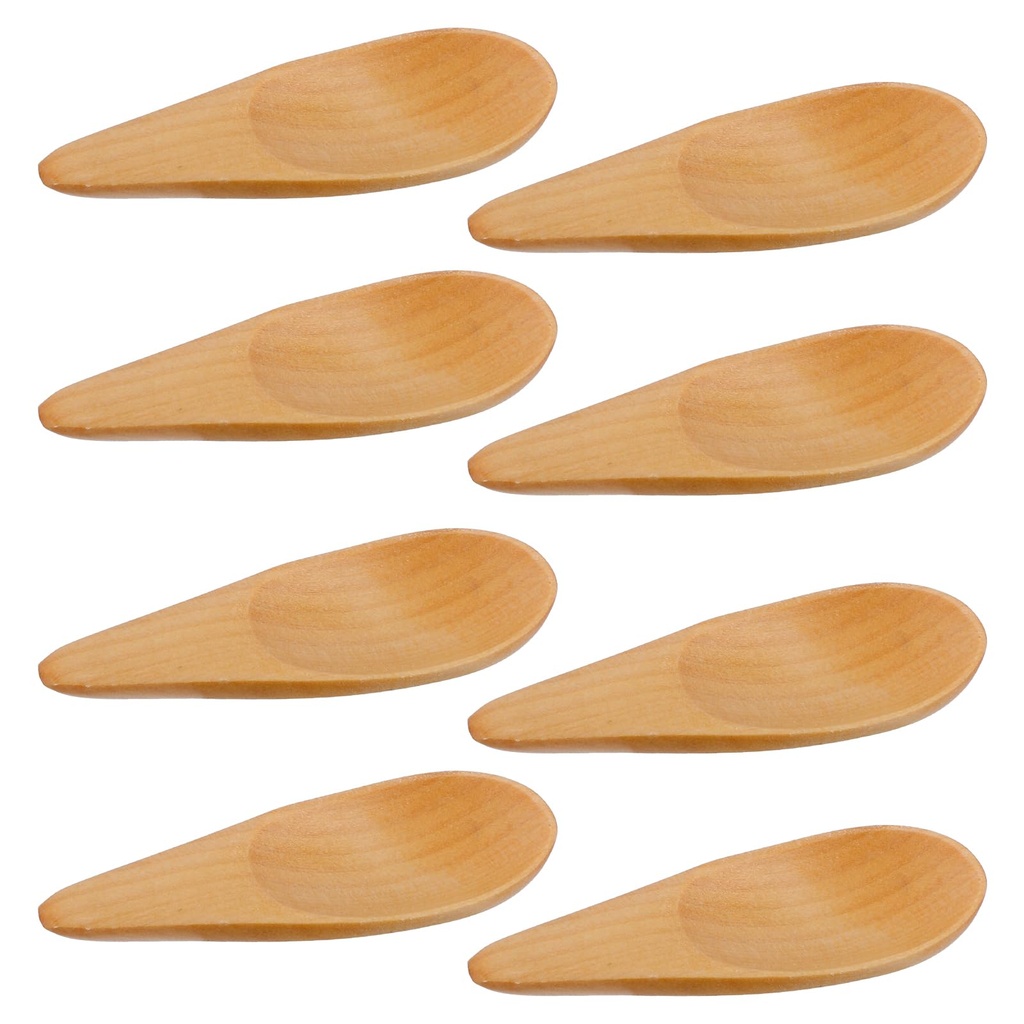 8pcs Handmade Tiny Wooden Spoons, 2.76x0.98 Inch Wooden Spice Spoons Practical Mini Condime