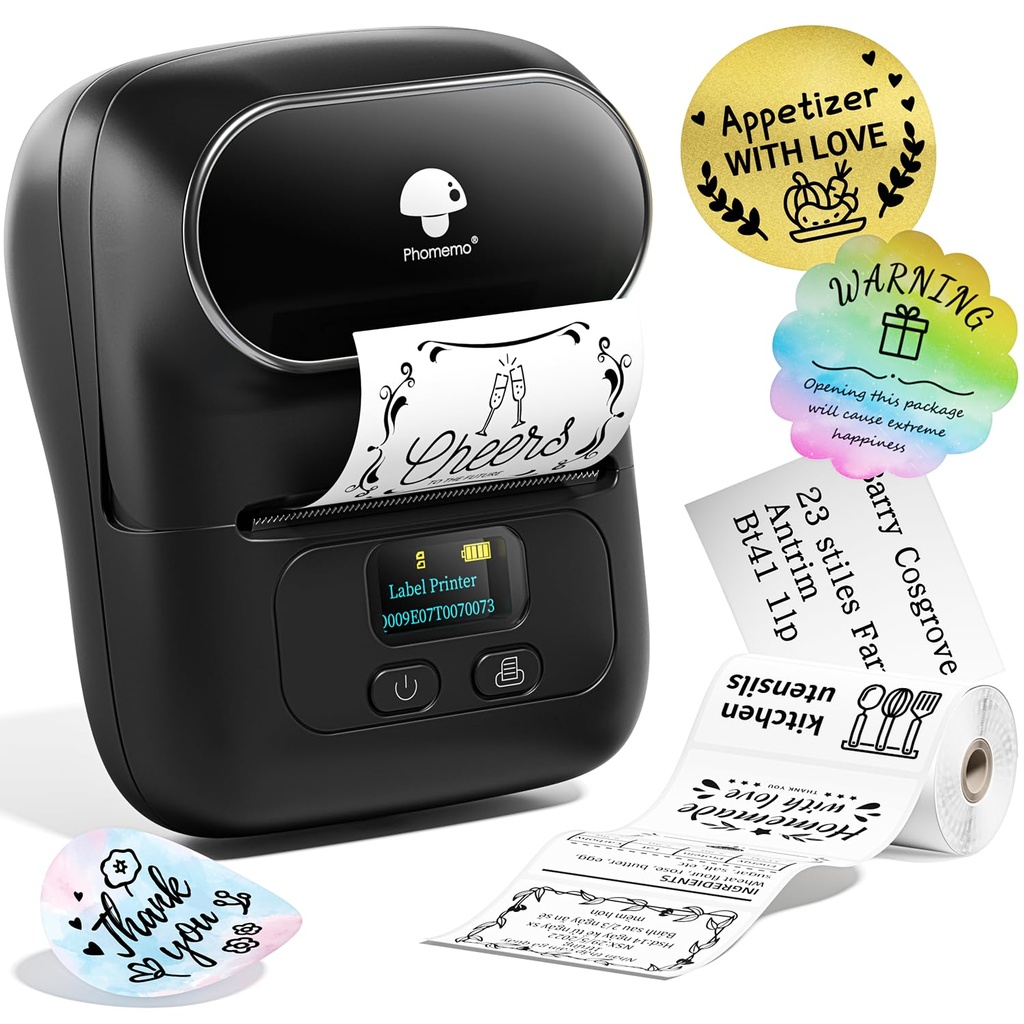 Phomemo M110 Label Maker, Upgraded Thermal Label Printer for Phone and Windows/Mac