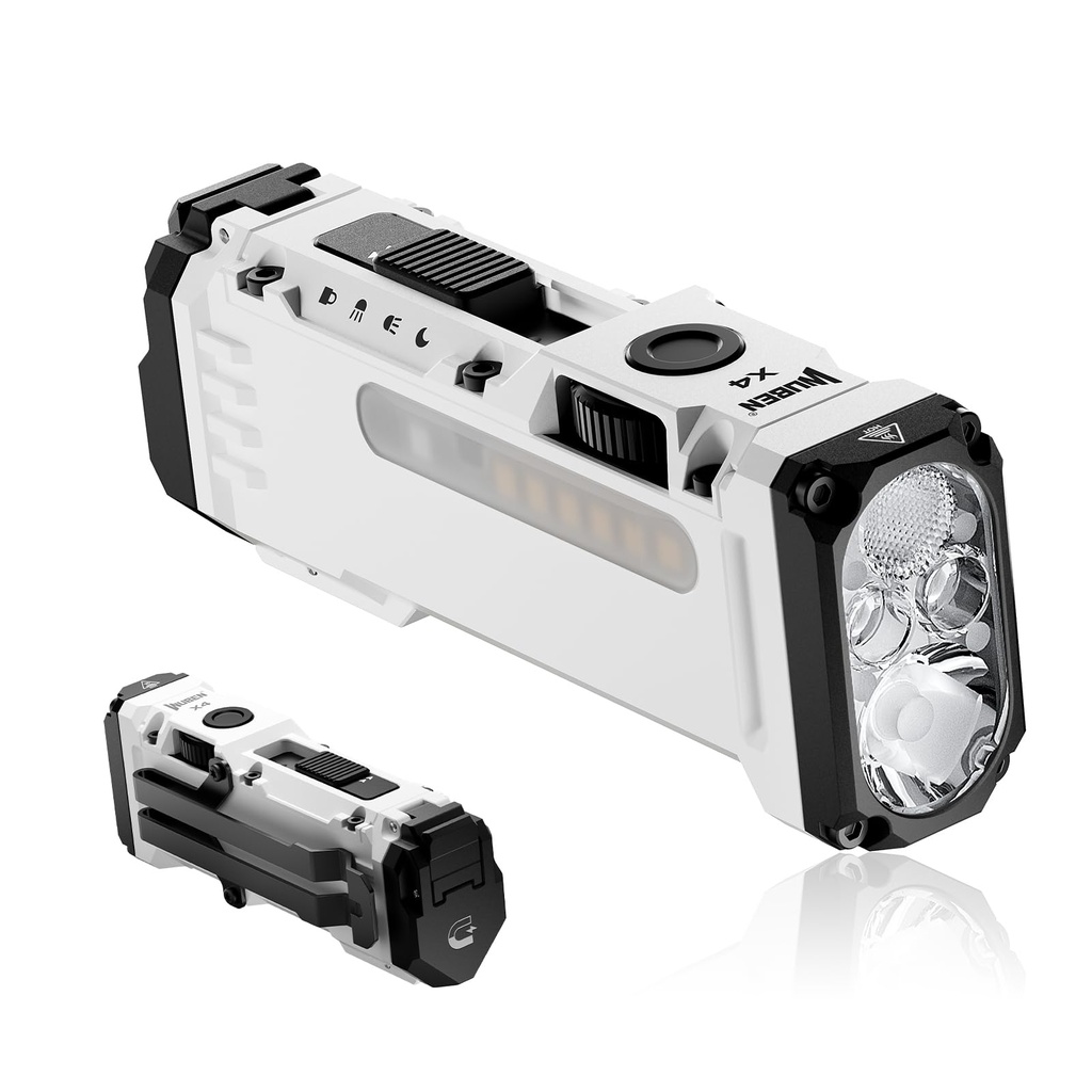 WUBEN X4 Mini LED Torch with RGB Light, Small Torch Rechargeable 1500 Lumens