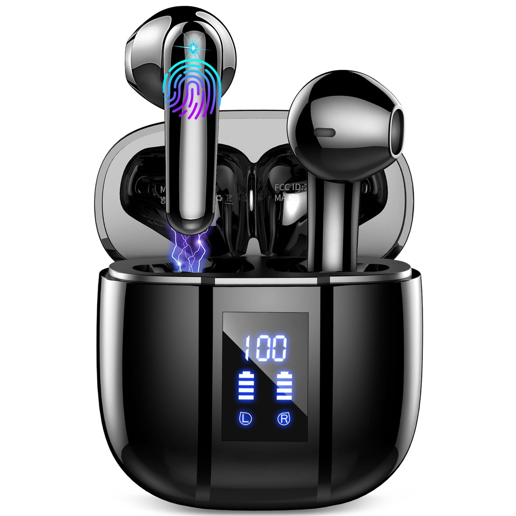 Wireless Earbuds, In Ear Bluetooth Headphones with HiFi Stereo Deep Bass, NEW 40H Bluetooth