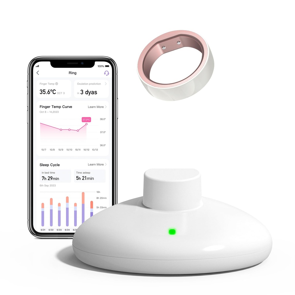 femometer Smart Ring Gen 1, Ovulation, Cycle and Sleep Tracker, Wearable Finger Temperature