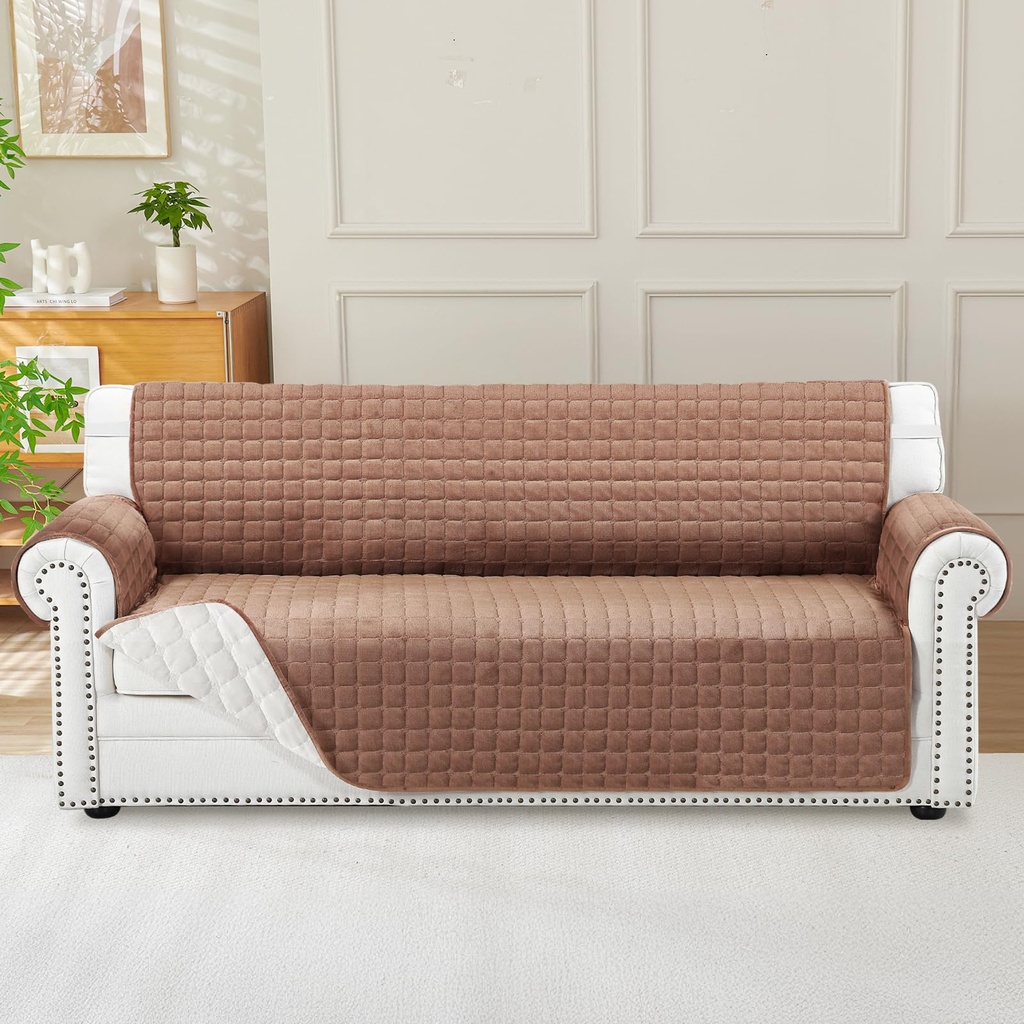 OstepDecor Sofa Cover 3 Seater, Non Slip Sofa Slipcovers with Elastic Strap, Pet Couch Cove