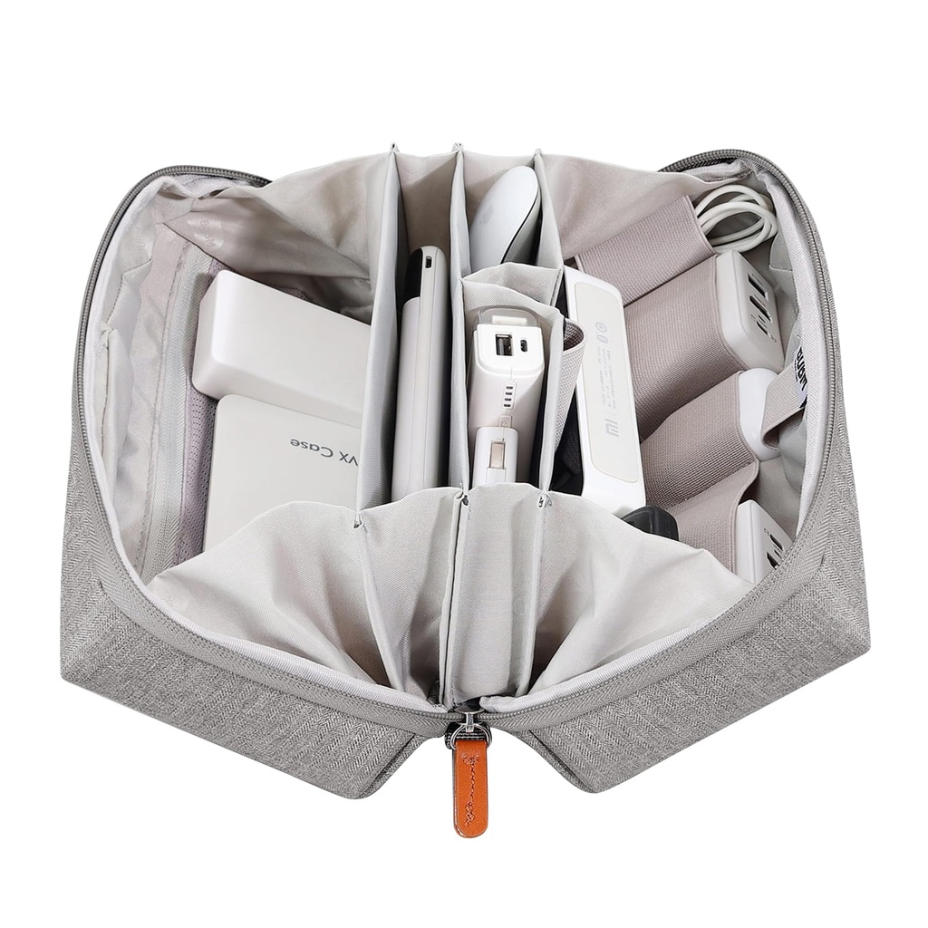 BUBM Electronic Organizer Accessory Tech Pouch for MacBook Charger, Cables, Hard Drive, Cor