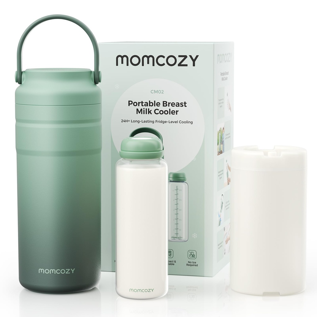 Momcozy Portable Breast Milk Cooler for Travel, 24H Ice-Free Cooling Breastmilk Storage Bottle