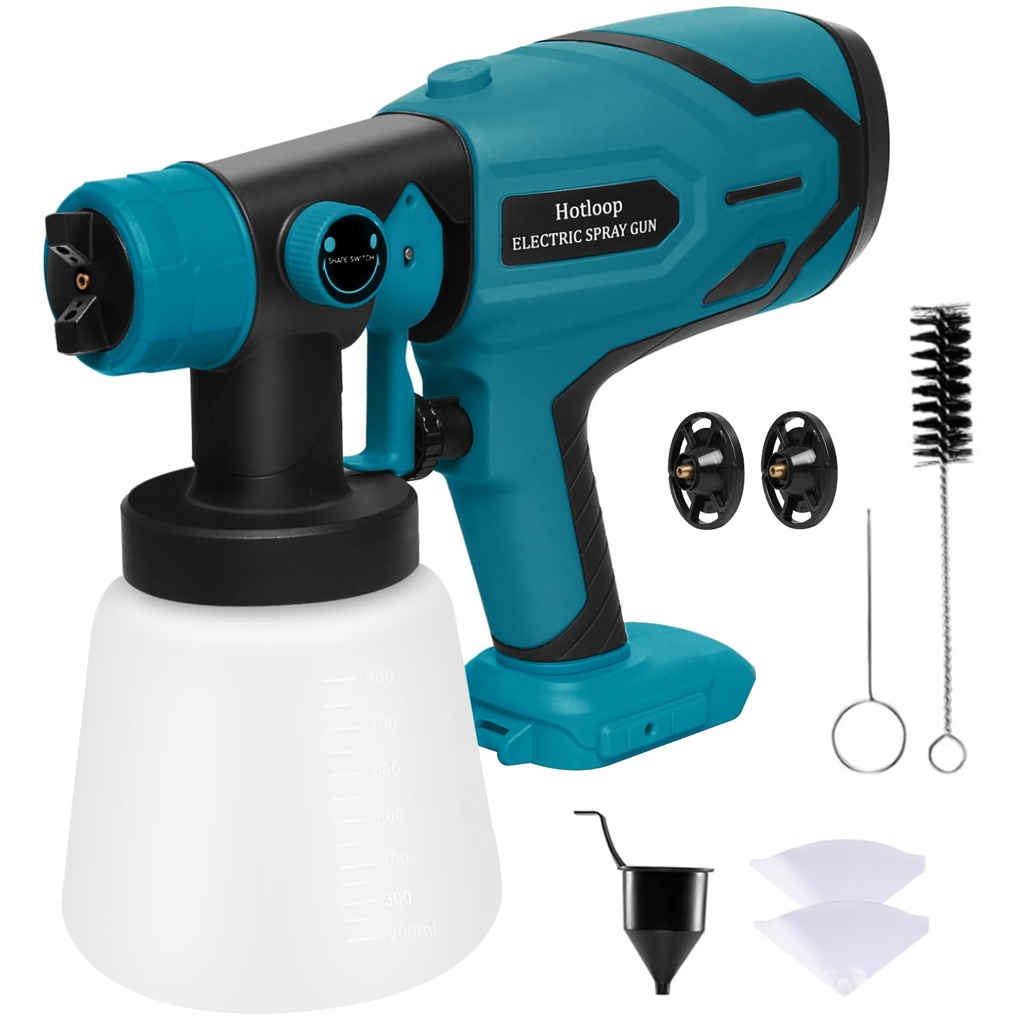Paint Sprayer for Makita 18V Battery, Cordless HVLP Paint Sprayers for Home Interior and Ext
