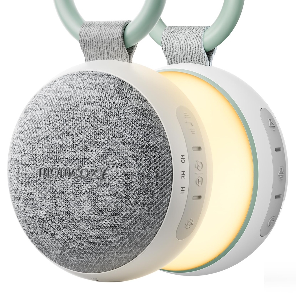 Momcozy Portable Sound Machine with Night Light, White Noise Sound Machine for Baby