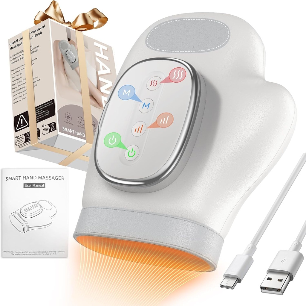 Hand Massager for Arthritis, Portable Hand Massager Air-Bag, 3 Modes, 5 Intensity Levels