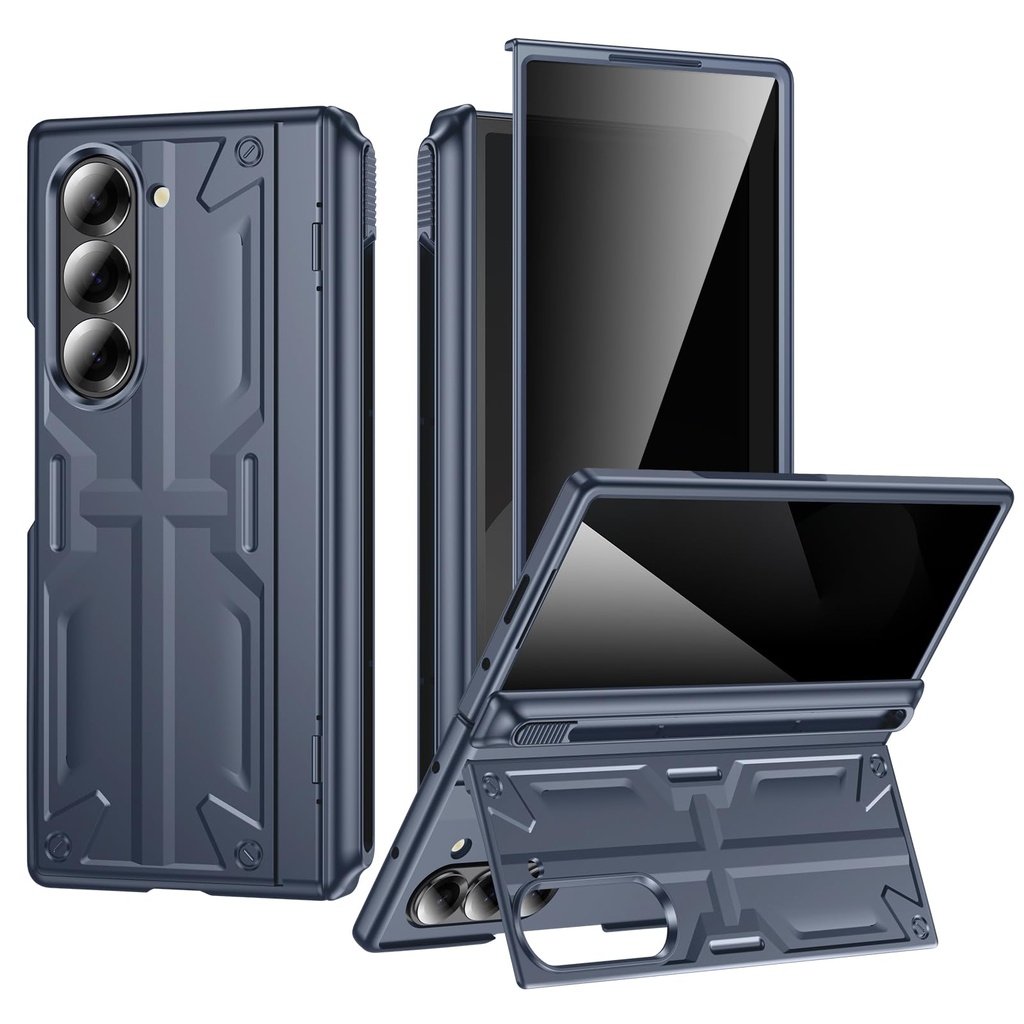 for Samsung Fold-6 Pen Case: Slim Hinge Stand Case with Privacy Screen Protector - Support