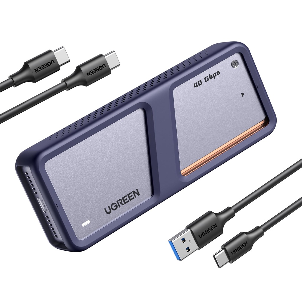 UGREEN 40Gbps M.2 NVMe SSD Enclosure, NVMe Enclosure with Cooling Fan