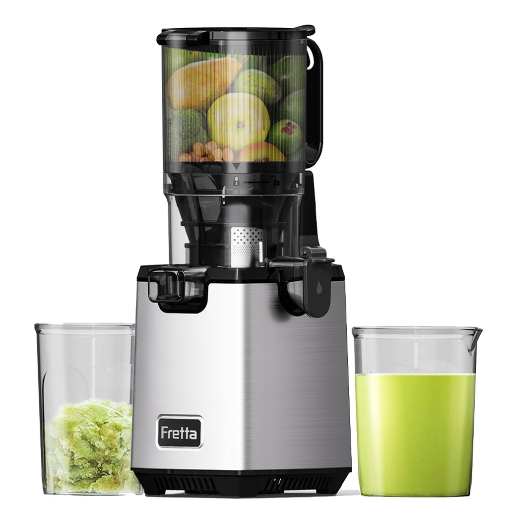 Fretta Juicer Machines, Cold Press Juicer, Self Feeding Fruit Juicer Machine, 1.8L Large Capacity