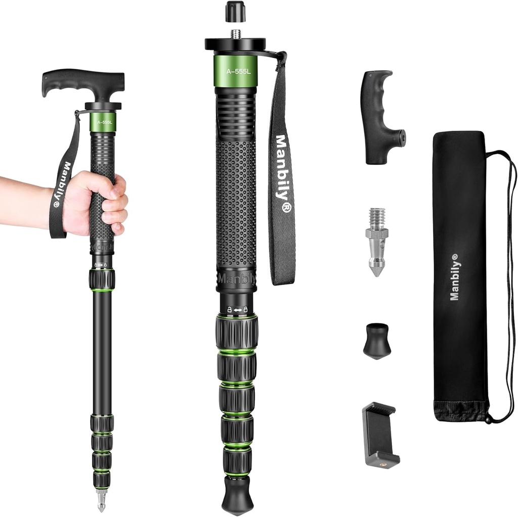 Monopods for Cameras Manbily Camera Monopod 61inches Walking Stick with Handle Portable