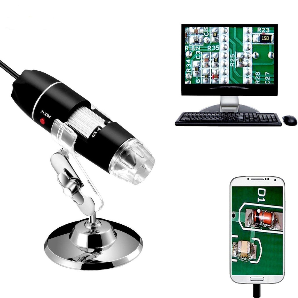 Jiusion 40 to 1000x Magnification Endoscope, 8 LED USB 2.0 Digital Microscope, Mini Camera