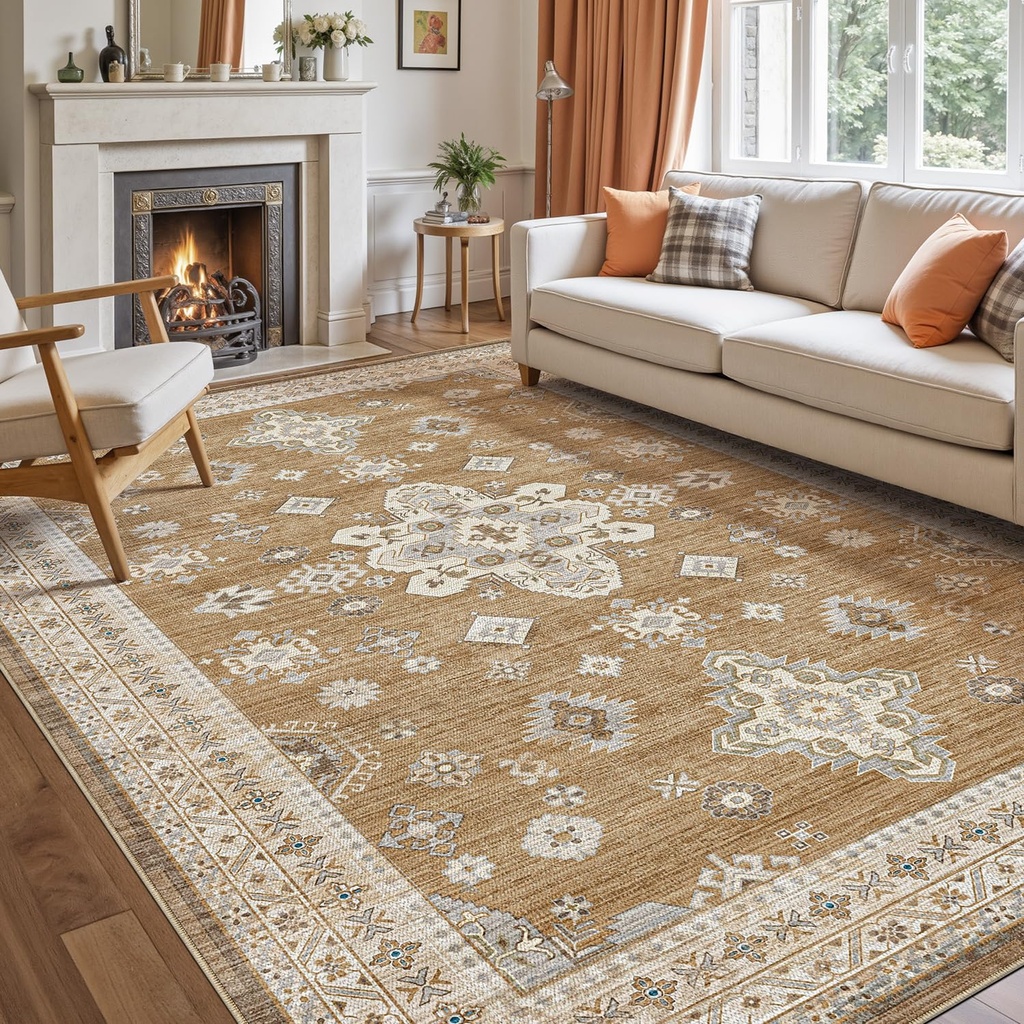 DEXI Area Rugs for Living Room 152 x 244 cm, Non-slip Washable Carpet, Super Soft and Thin