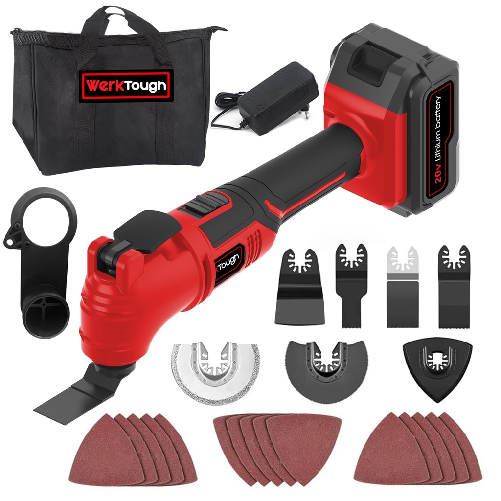 Werktough OS06 20V Cordless Oscillating Multi Tools Quick Charge
