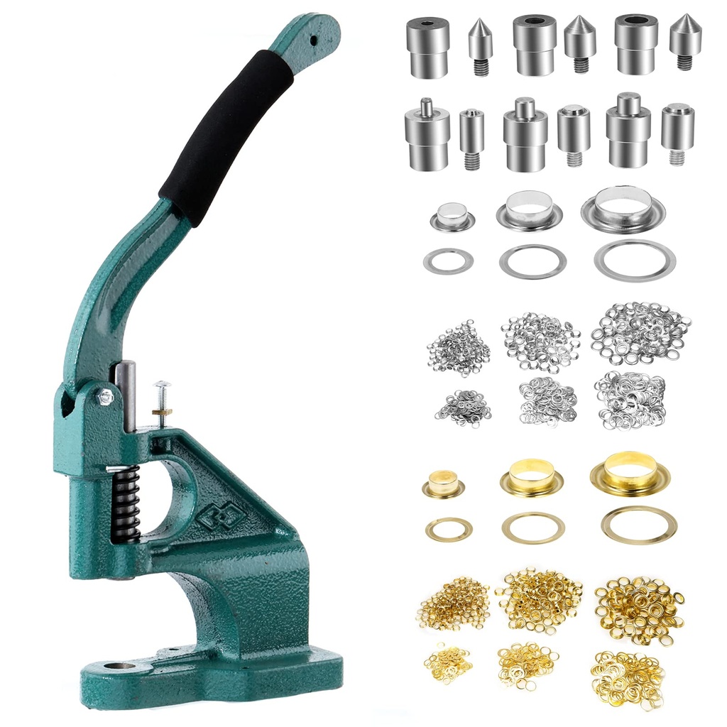 Dyna-Living Grommet Press Kit Eyelet Punch Kit Handheld Hole Punch Machine Heavy Duty Eyelet