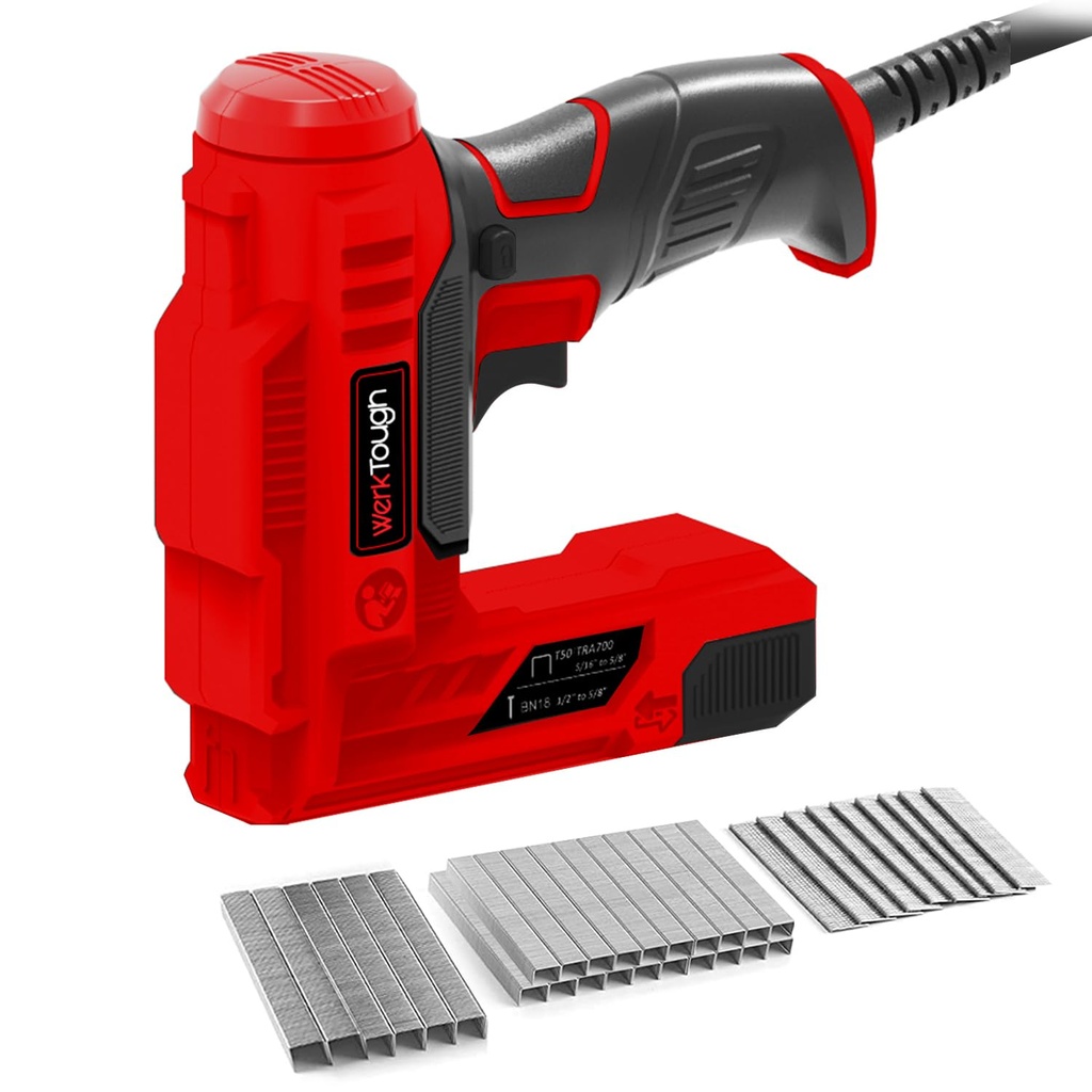 Werktough AC Electric Brad Nailer 2 in 1 Upholstery Staple Gun Good for Home Decoration