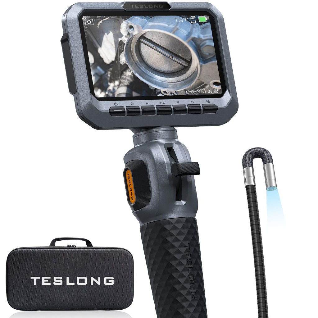 Teslong Two-Way Articulating Borescope, 5.5mm Slim Probe Endoscope Inspection Camera, 5.0''