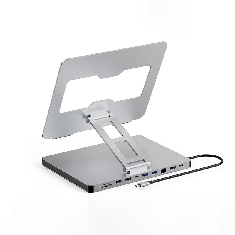 USB C Laptop Docking Station Stand for MacBook Pro/Air/Dell/HP/Surface/Lenovo, Detachable 
