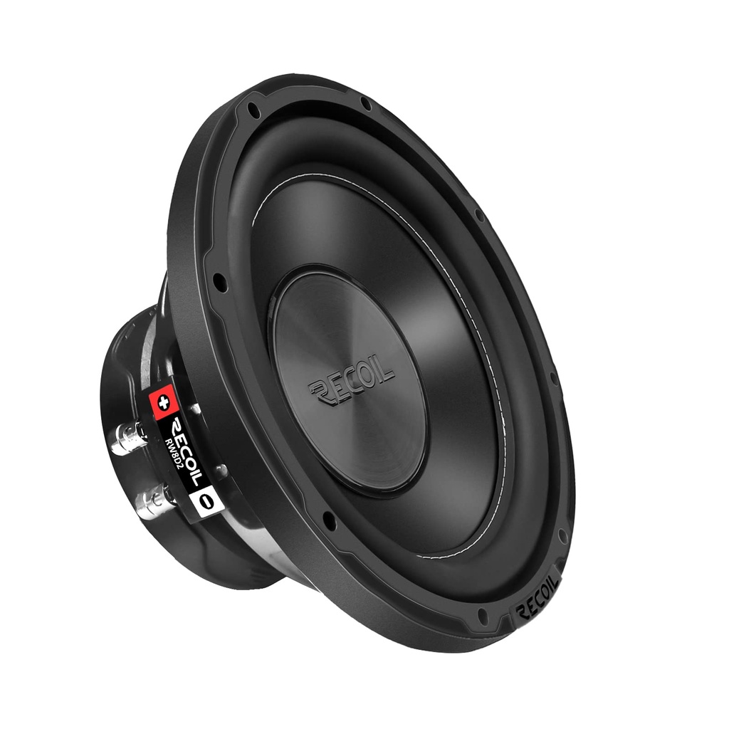 RECOIL RW8D2 Echo Series 8 Inch 400 Watts Power Dual 2 Ohm Voice Coil, 2" Black-Coated