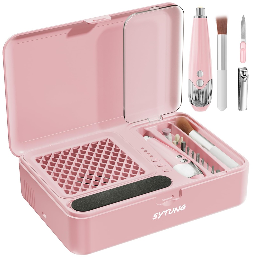 SYTUNG Electric Nail Drill Professional-15000RPM , Cordless Rechargeable Nail Drill Kit