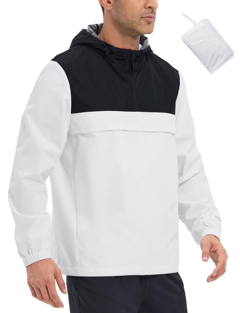 baleaf Men's Waterproof Jacket Hiking Sports Running Cycling Jackets with Kangaroo Pocket 