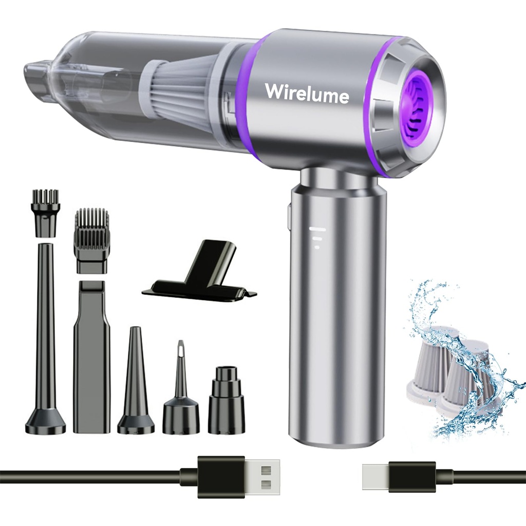 Wirelume Handheld Car Vacuum Cleaner Cordless Powerful 22000Pa Strong Cyclonic Suction Blow