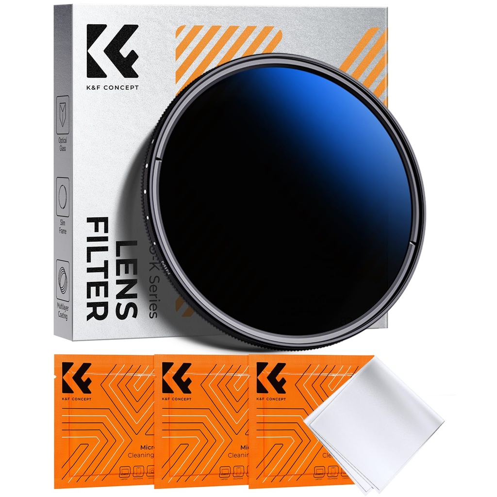 K&F CONCEPT 43mm Variable ND Filter ND2 - ND400 Adjustable Fader Neutral Density, Ultra Slim