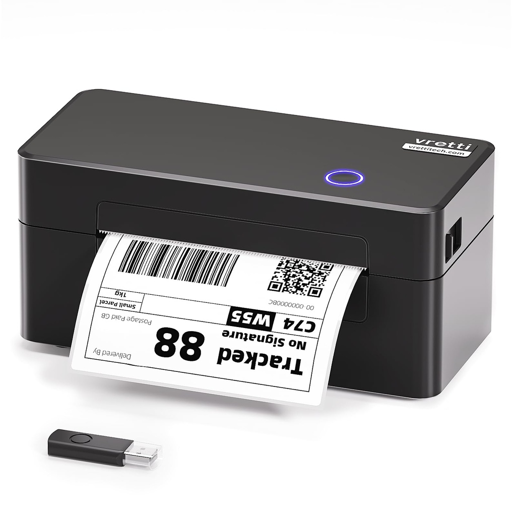 vretti DB402 Thermal Label Printer, 4x6 Shipping Label Printer for Small Business