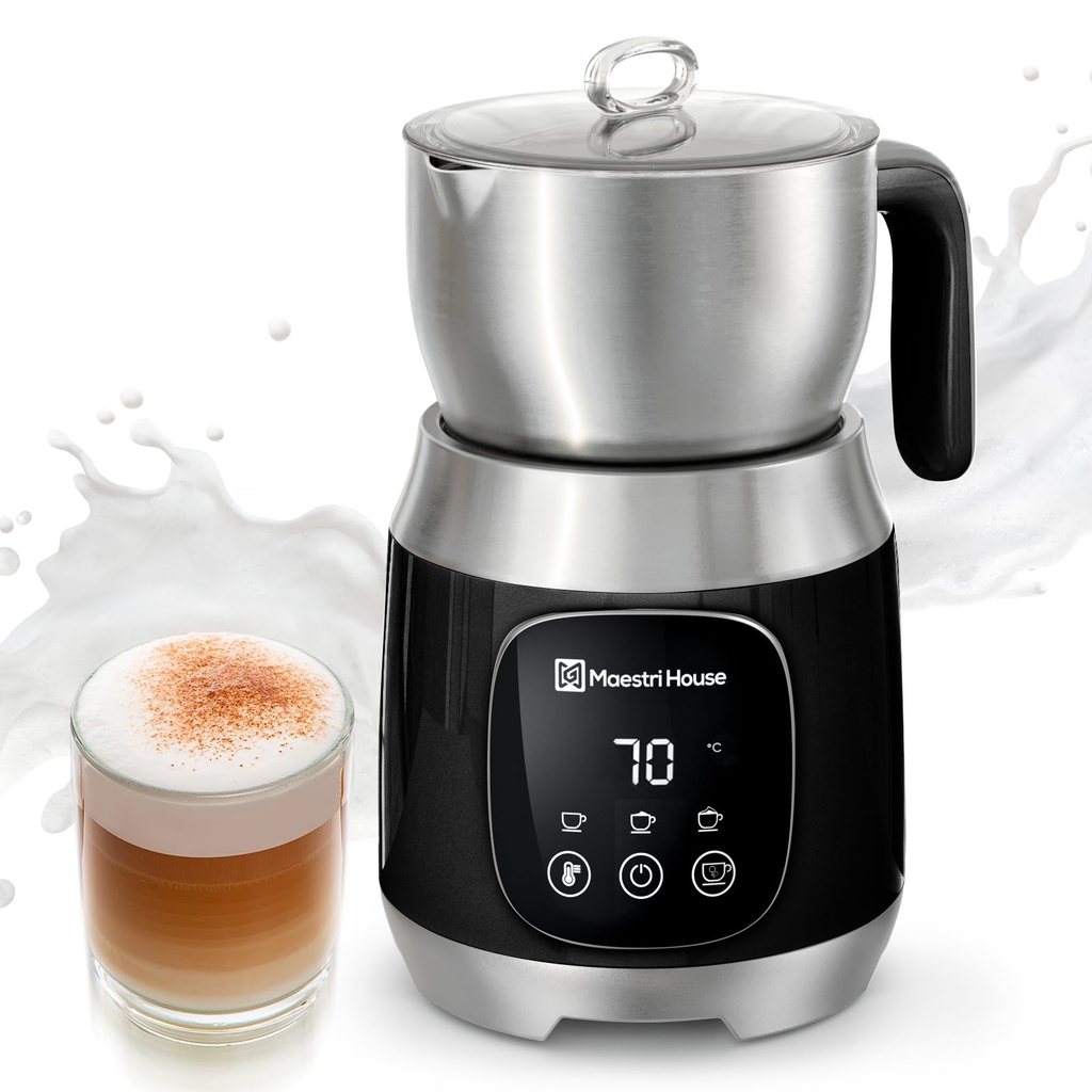 Maestri House 12-in-1 600ml Milk Frother with Variable Temperature and Foam Strength