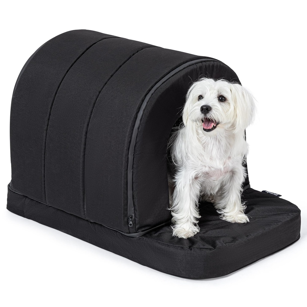 PELZIN Orthopedic Dog Bed House - Outdoor Waterproof Dog Kennel w/Porch - Scratch Proof Ind