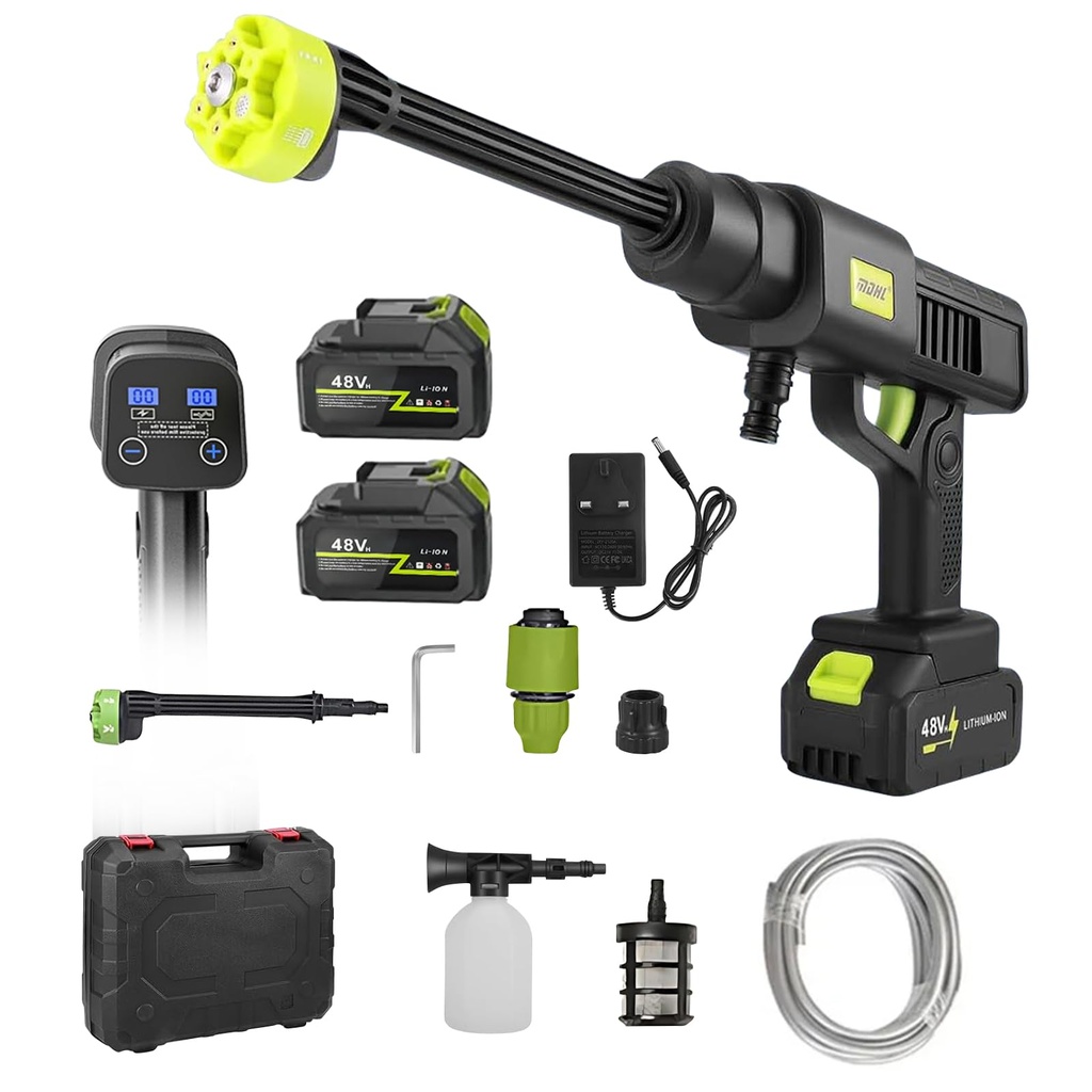 Pressure Washers,Cordless Pressure Washer,12000mAh Battery,10-Stage Adjustable, 6-in-1 Nozz