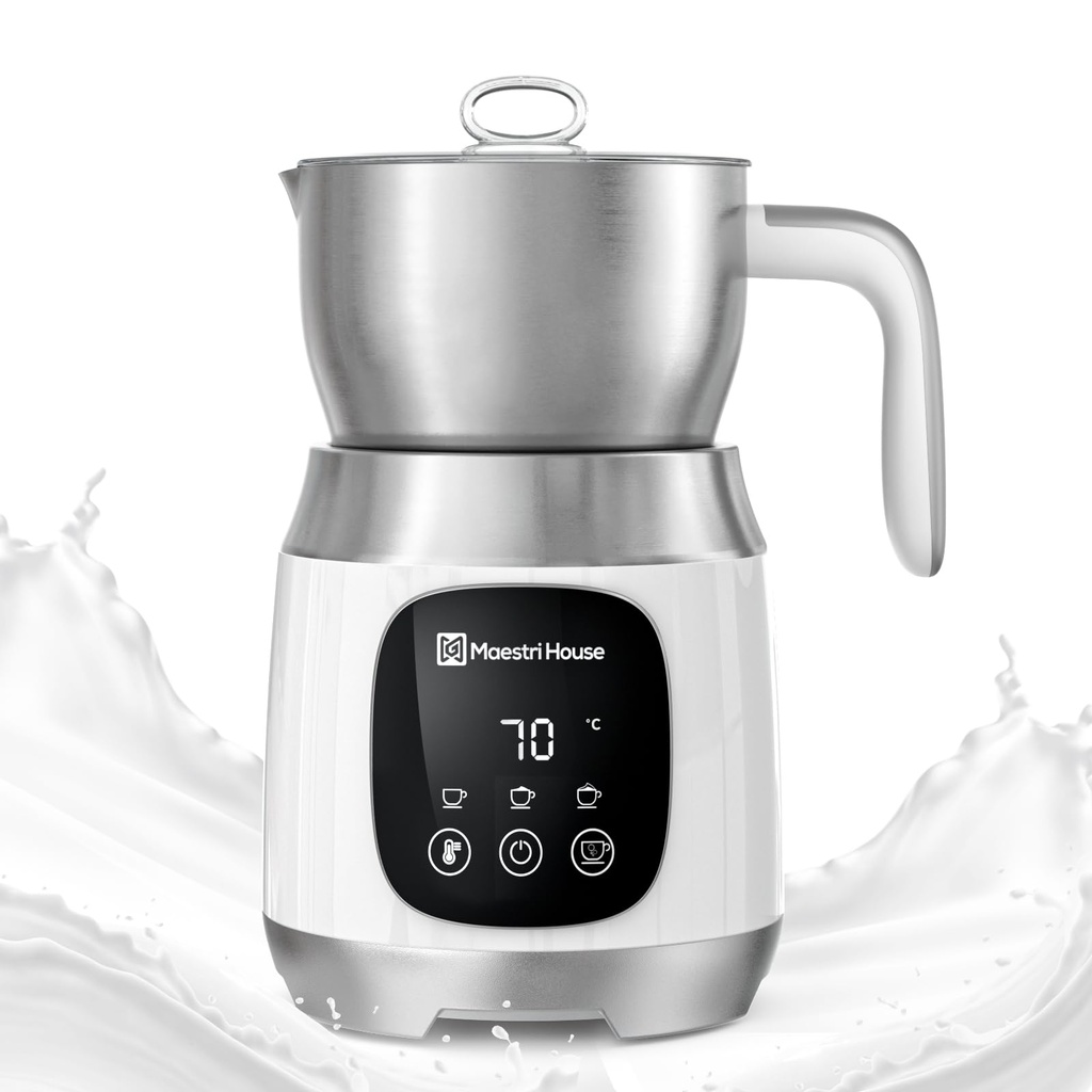 Maestri House Milk Frother with Variable Temperature and Foam Strength, 12-in-1 600ml 