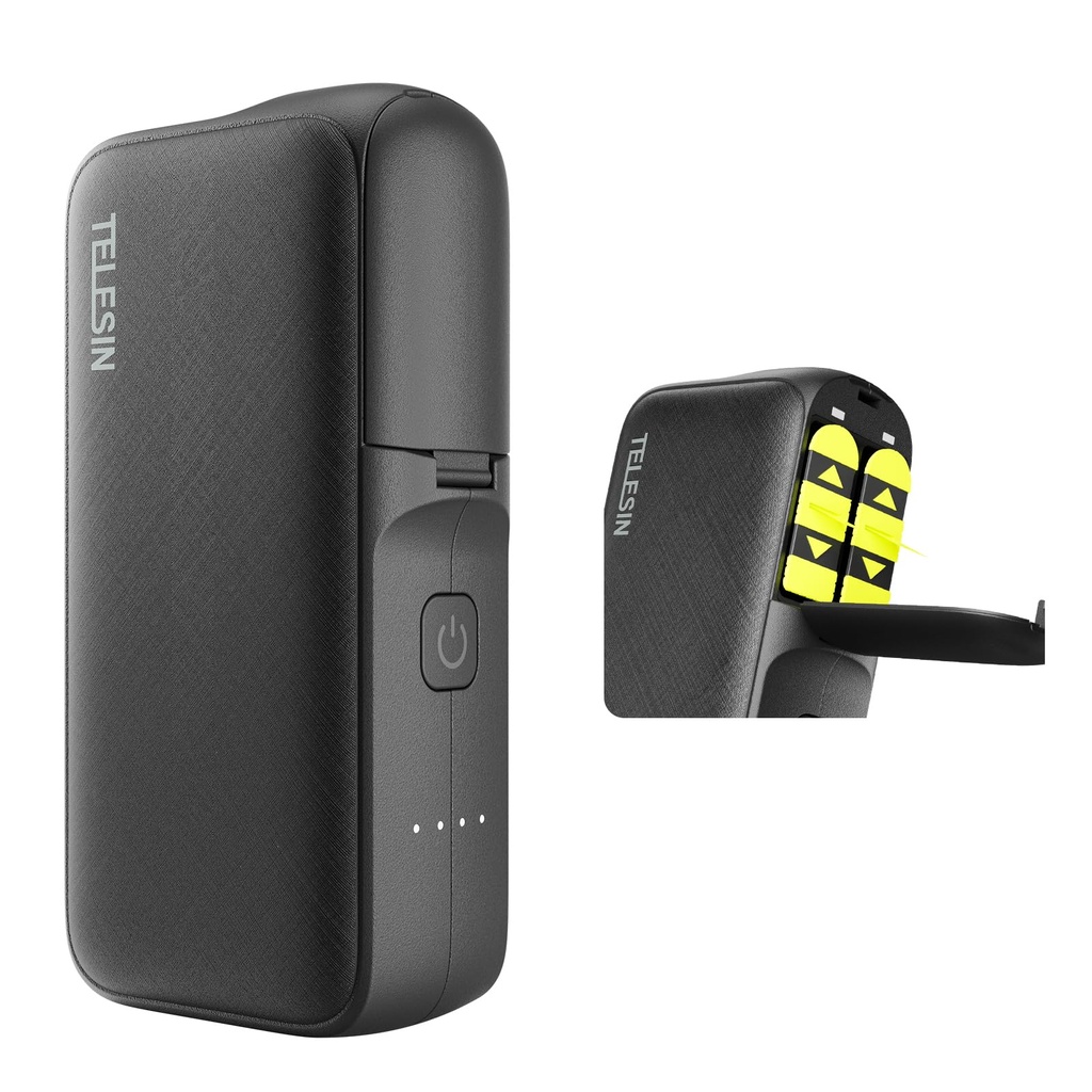 TELESIN 10000mAh Battery Charger Power Bank for Go Pro Hero 13, Dual Slot Fast Charger for G