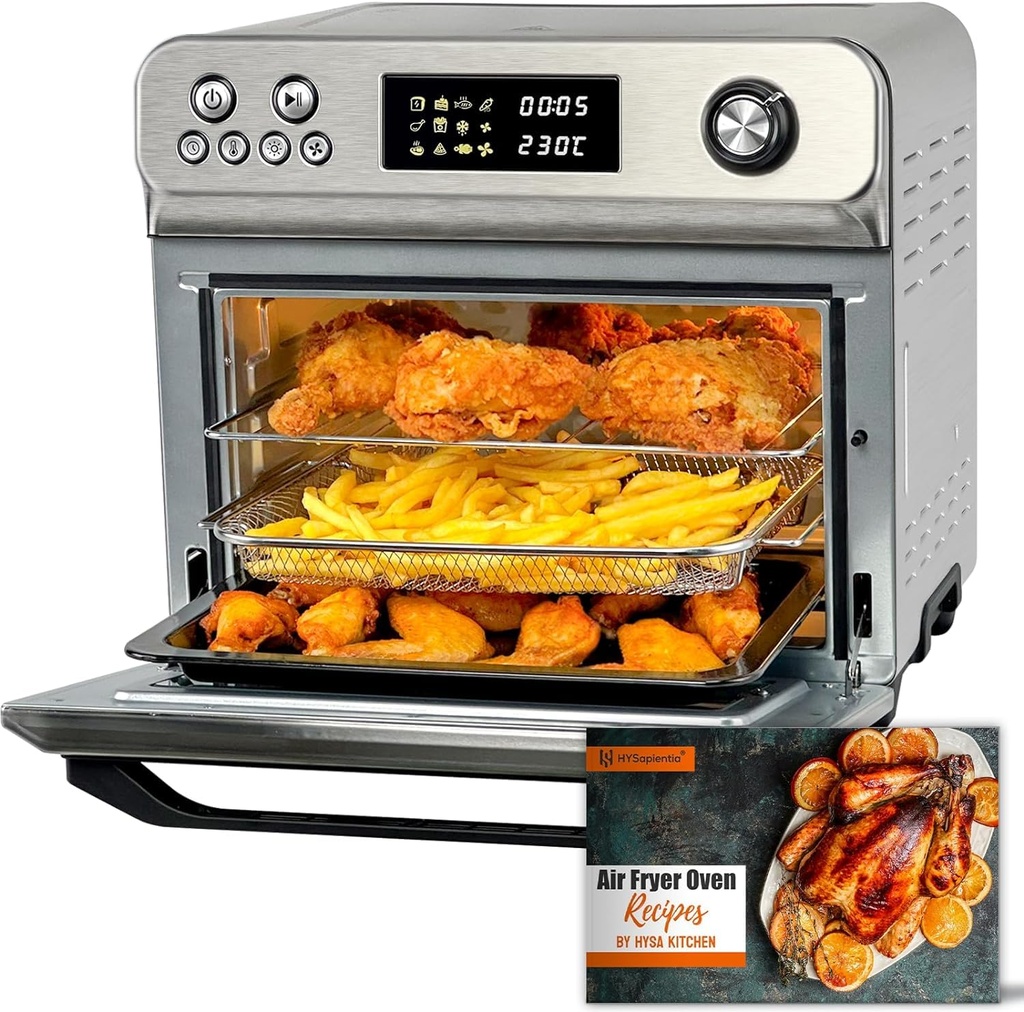 HYSapientiaÃ‚Â® 24L Air Fryer Oven With Rotisserie Large XXL Digital Knob 1800W 10 in 1 air