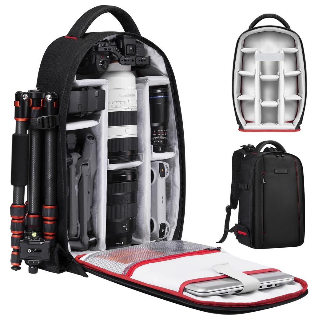 K&F Concept Camera Backpack for Photographers DSLR SLR Camera Bag with Laptop/Tripod 