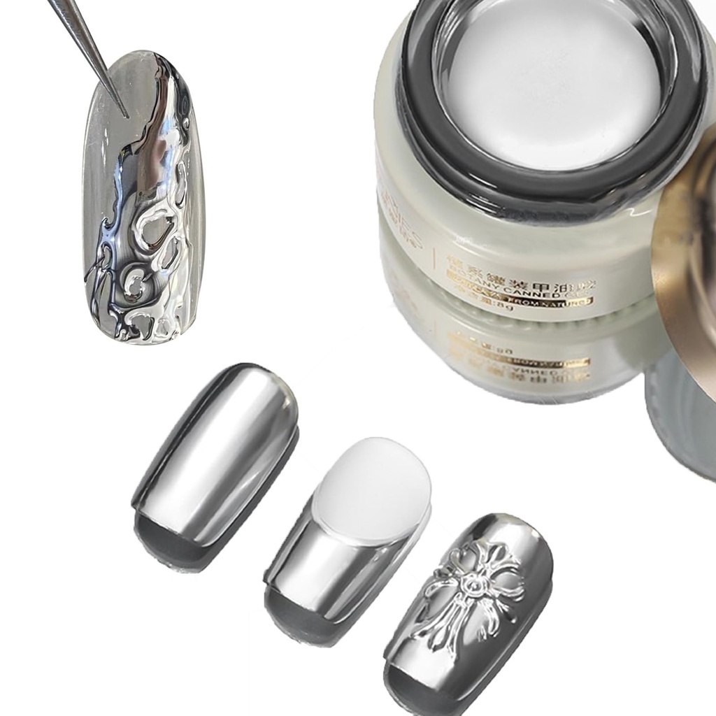 Metallic Painting Gel,holographic nail polish,Reflective Mirror Metal for Nails Art,Silver
