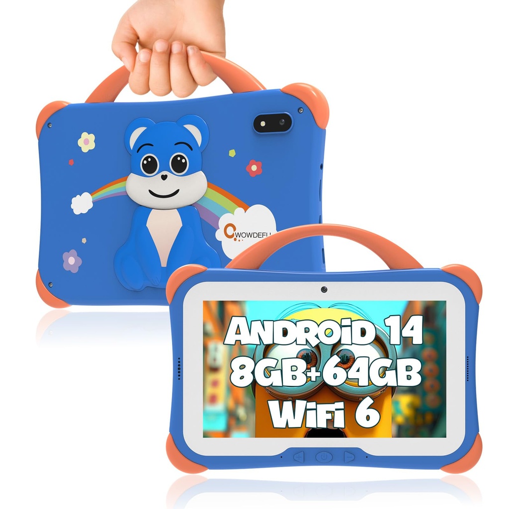 CWOWDEFU Kids Tablet,8GB+64GB(TF 1TB) Android 14 Tablets for Kids 7 inch Pro