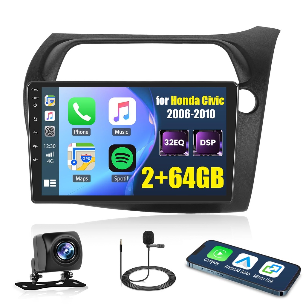 Hikity 2+64G for Honda Civic/Hatchback RHD 2006-2010 Android Car Stereo Radio