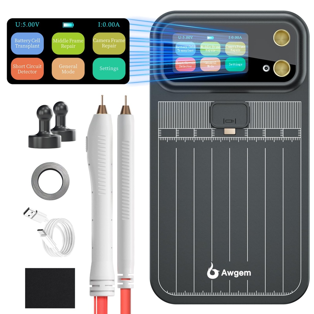 Awgem Battery Spot Welder, Portable Handheld Spot Welder Double Pulse Upgraded Enhanced 99