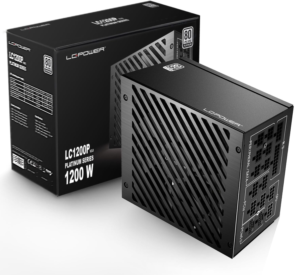 LC-POWER LC1200P V3.0 1200 W Full Modular 80 Plus Platinum 135 mm Fan Ultra-Low Noise Digital