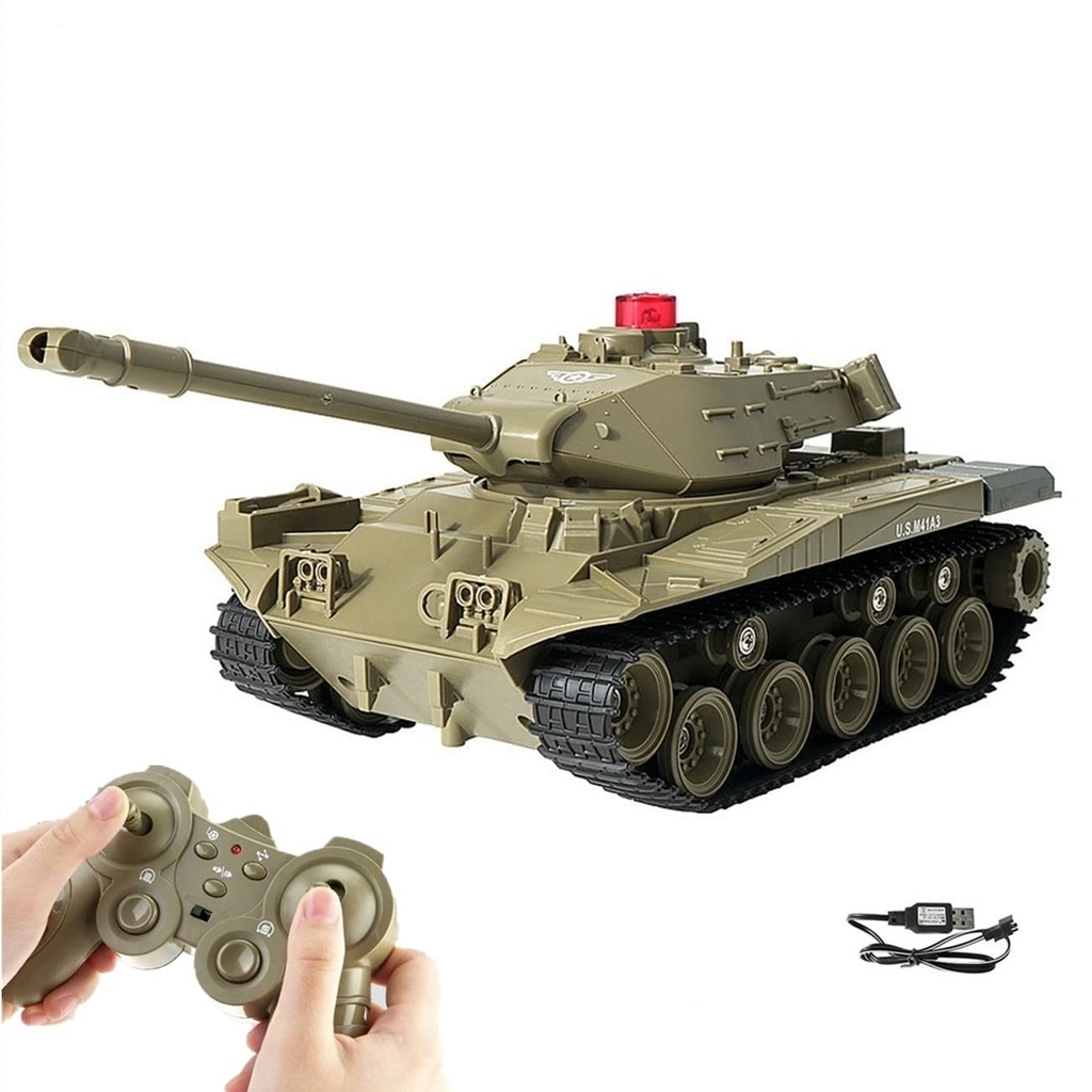 WEECOC RC Tank Military Truck Vehicles RC Car 2.4Ghz Radio Controlled Military Battle Tank