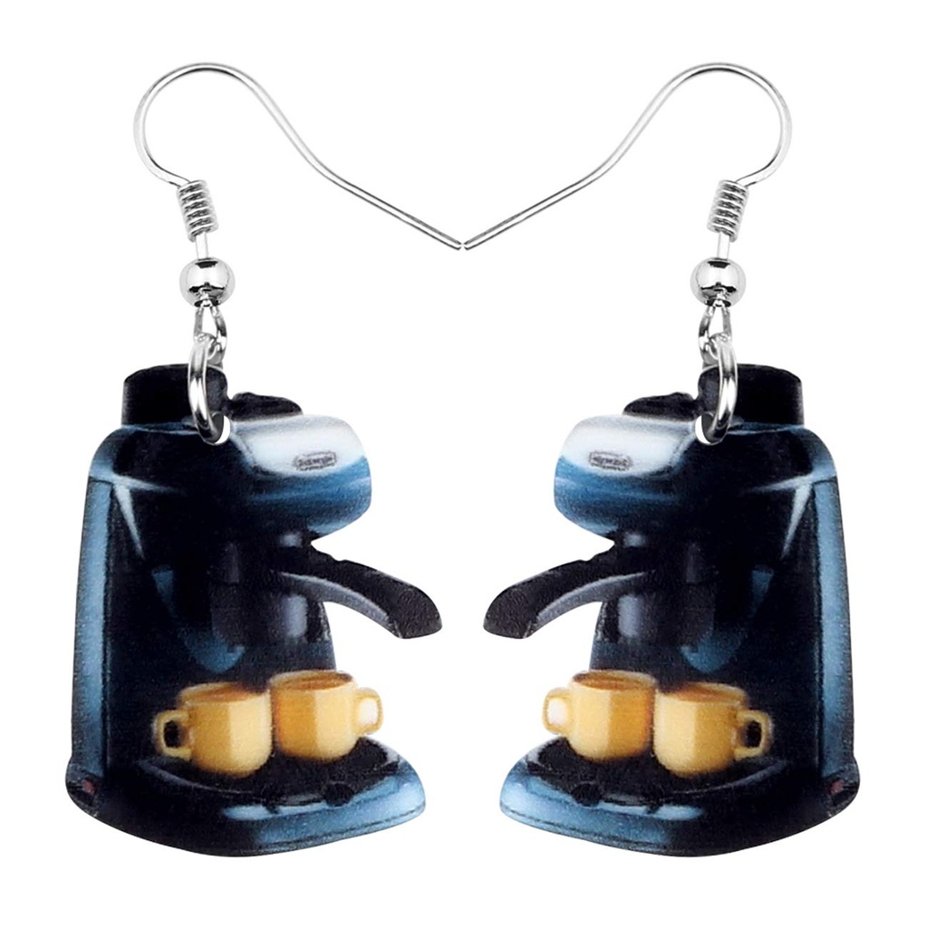 DOWAY Acrylic Coffee Machine Earrings Dangle Drop Coffee Maker Lovers Accerssories, Acrylic