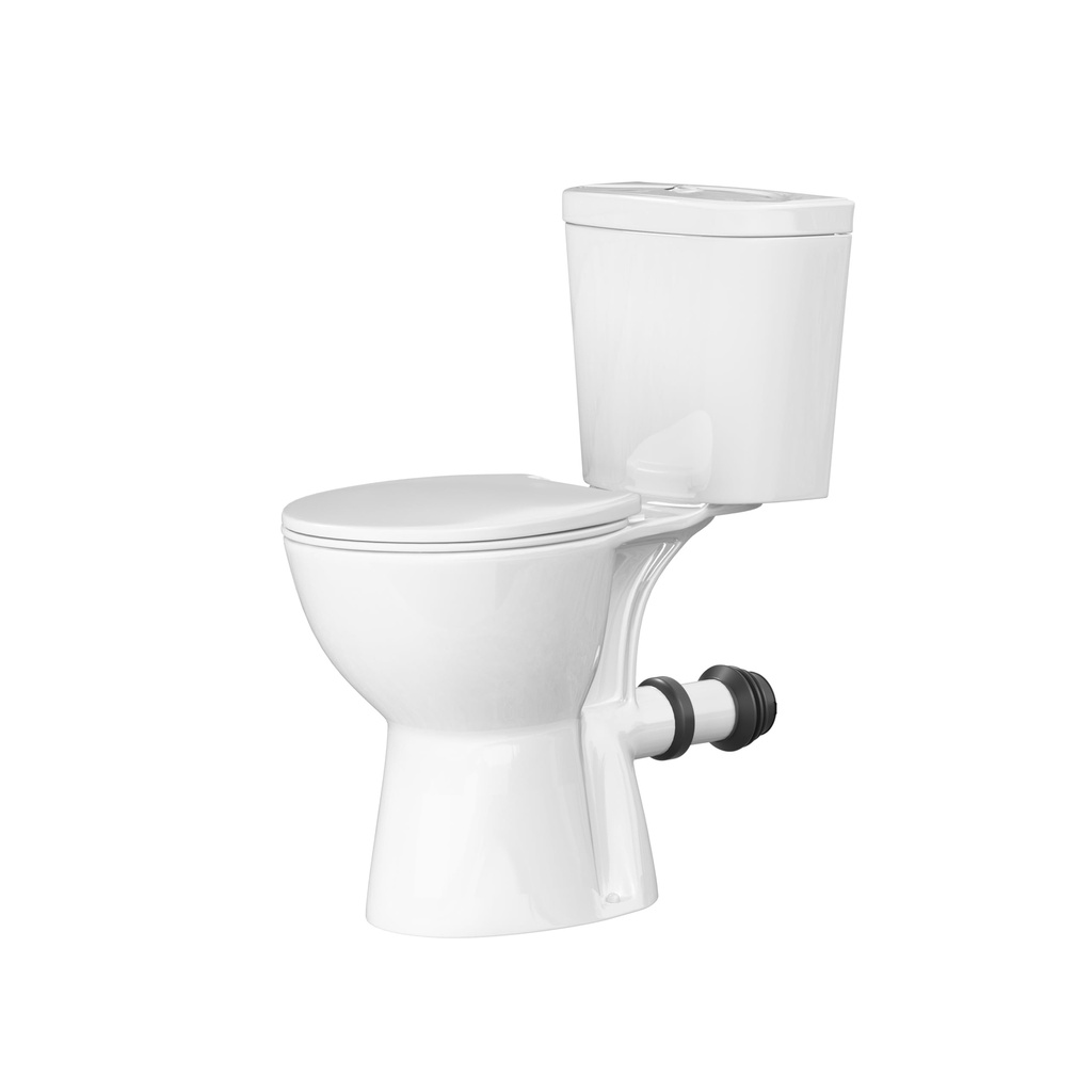 Two-Pieces Toilet, 19inch High Close Coupled Toilets, Ceramic White Modern Cloakroom Bathro